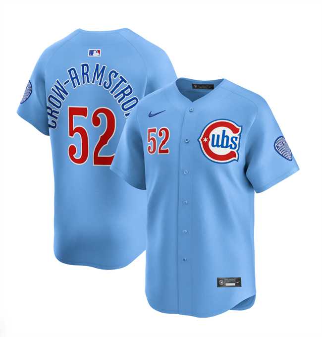 Men%27s Chicago Cubs #52 Pete Crow-Armstrong 2024-25 Blue 2nd Alternate Limited Stitched Jersey Dzhi->cleveland guardians->MLB Jersey